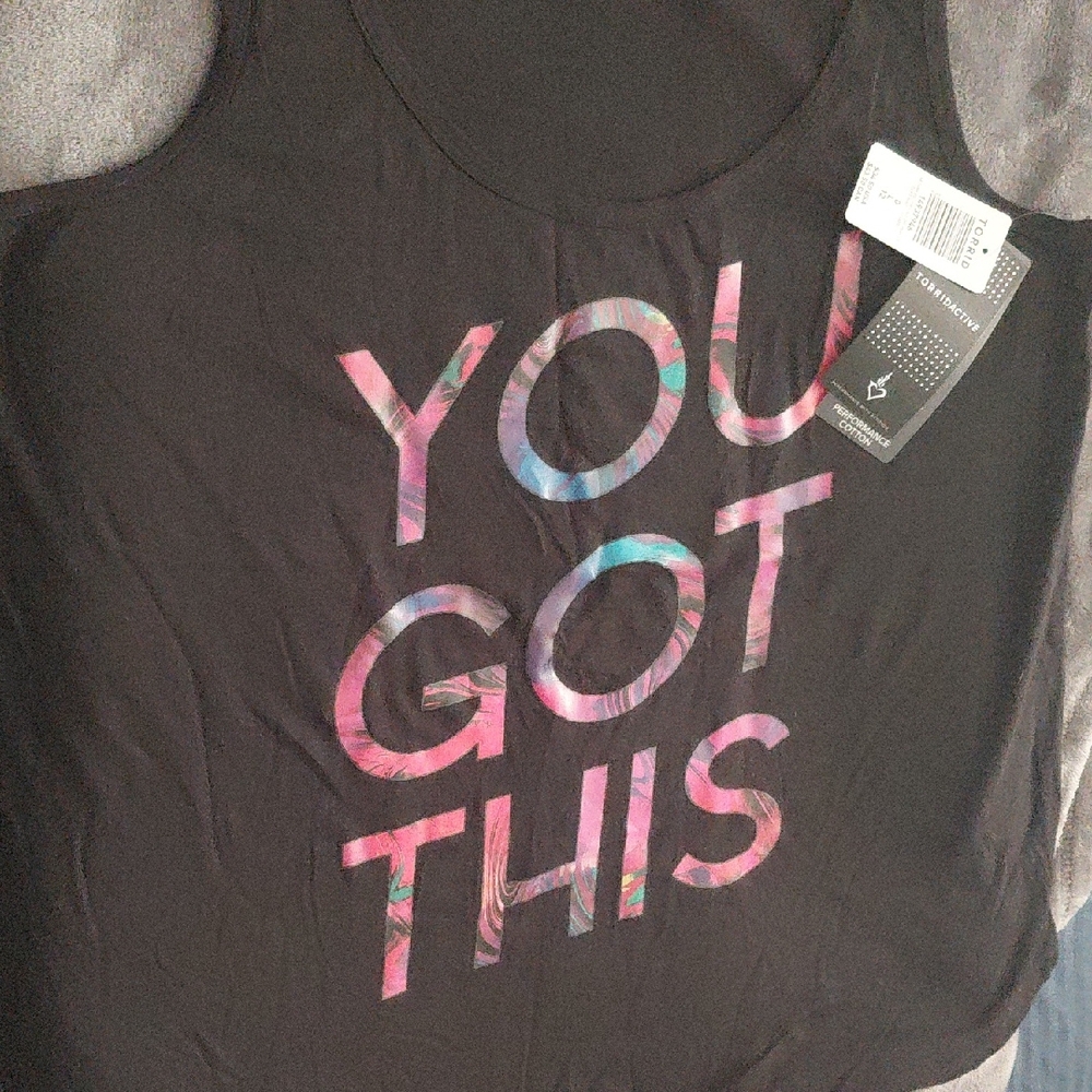 Torrid Black Pink Graphic Tank Top